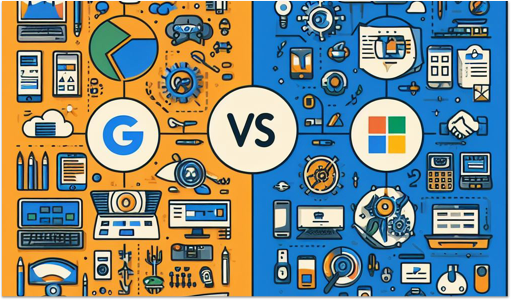 ilustración comparativa google workspace y google 365